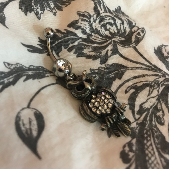 Silver owl belly ring - Picture 2 of 2