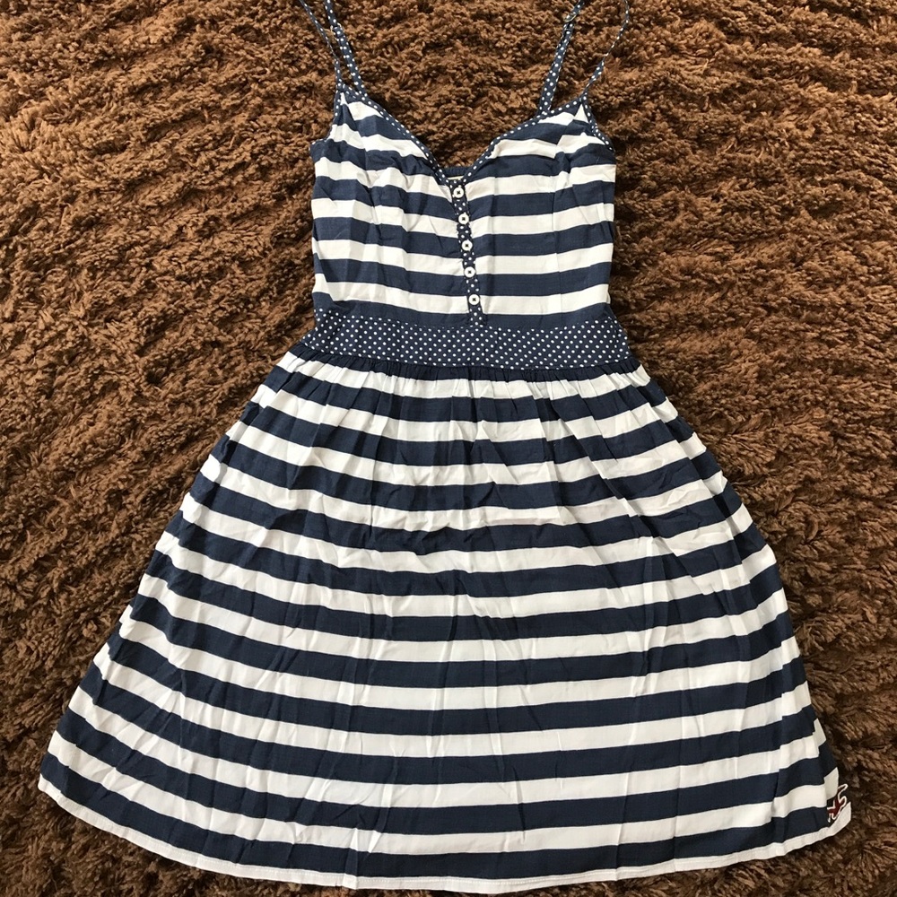 Make an offer! Hollister blue and white dress - Picture 1 of 8