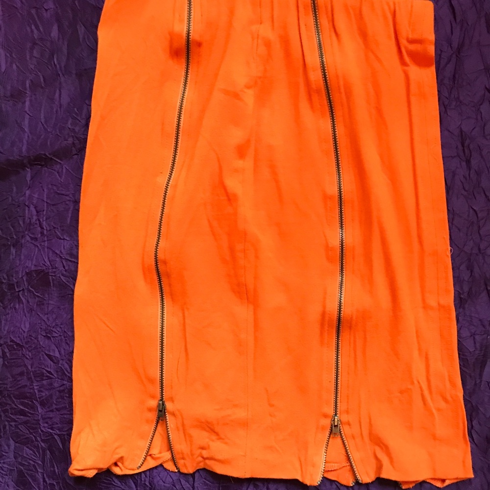 Orange tight mid skirt