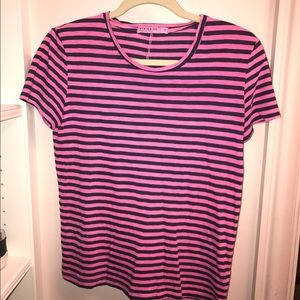 Stateside Pink/Navy Striped Tee