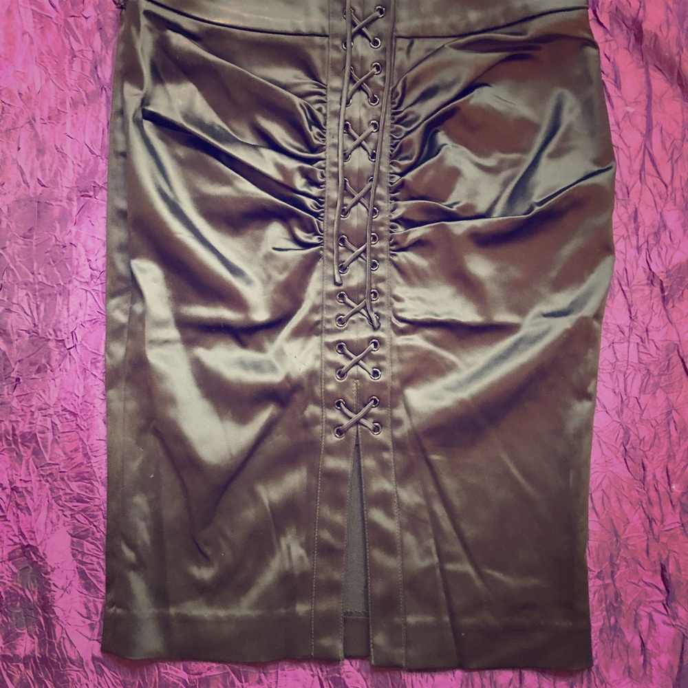 Black pencil skirt with tie up lace on the back