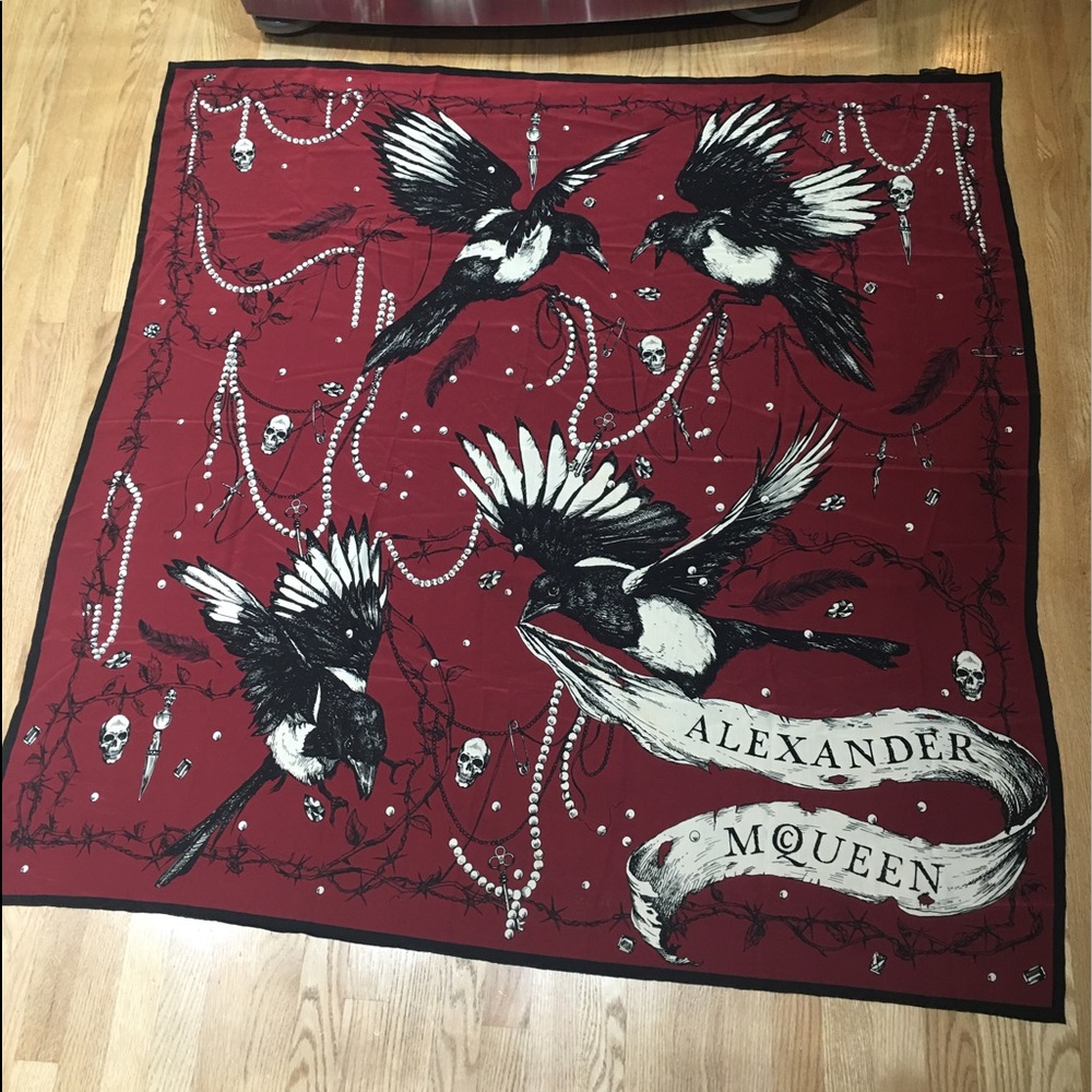 Authentic Large 100% silk Alexander McQueen Scarf