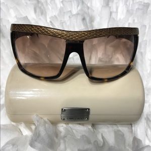 JIMMY CHOO 100% Authentic Gold Snake  Sunglasses