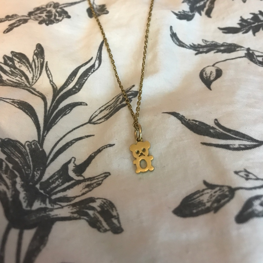 Gold little bear necklace