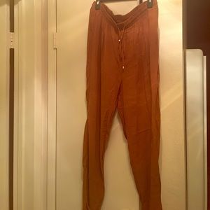 Drawstring Pumpkin Colored Pant