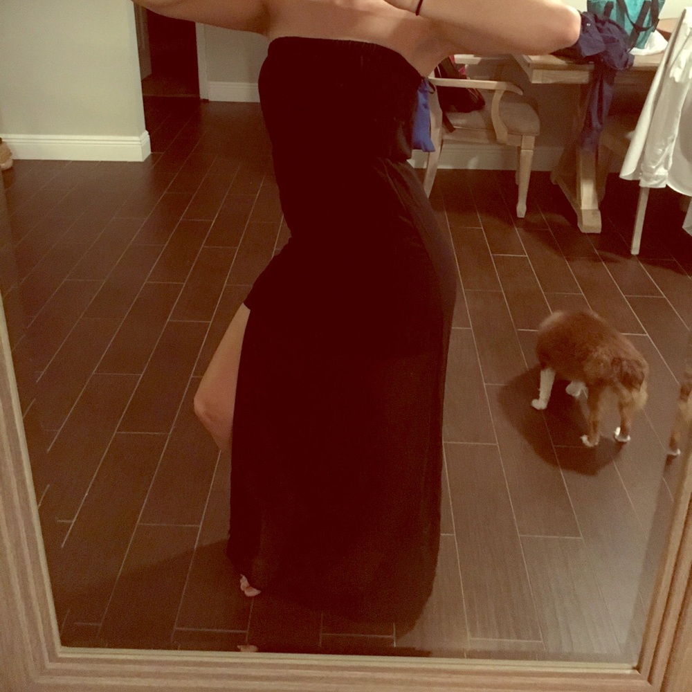 Strapless black dress