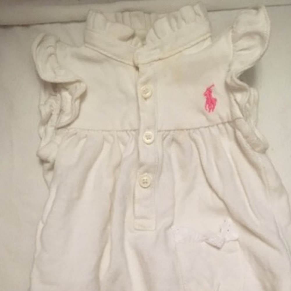 Ralph Lauren ruffled cotton polo romper.