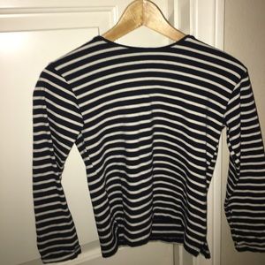Blue and White striped Long Sleeved Shirt