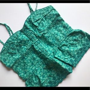 Peplum turquoise top