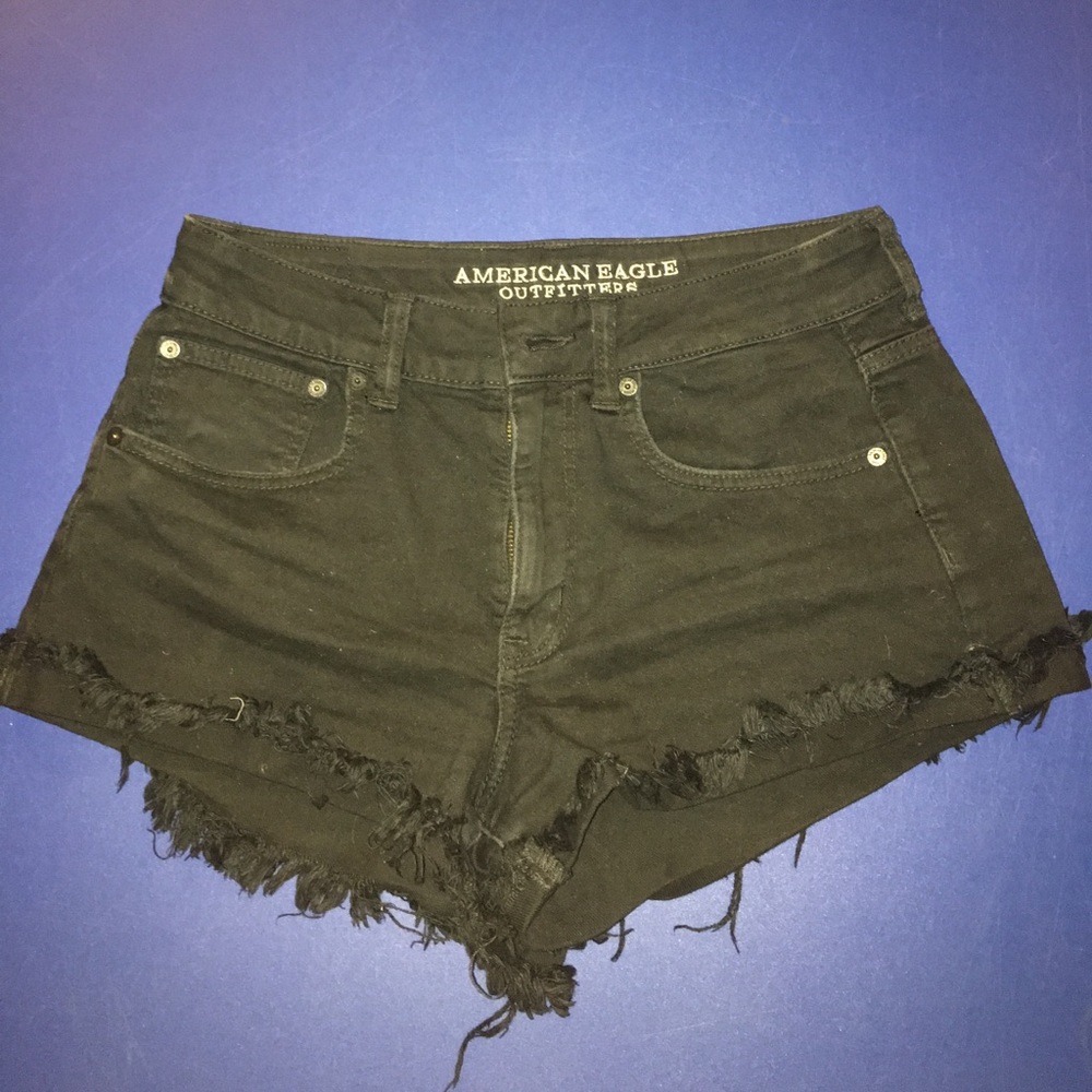American Eagle black jean cutoff shorts