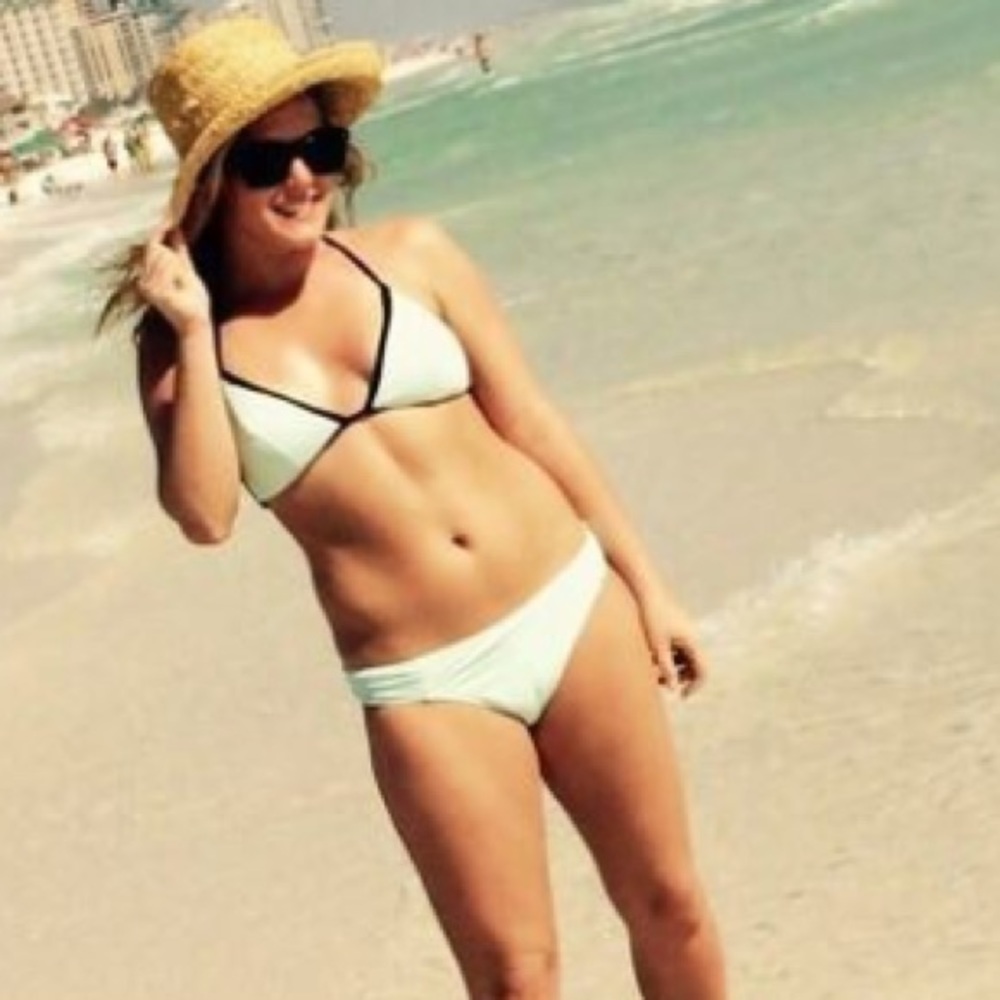 Aqua blue two piece swim suit