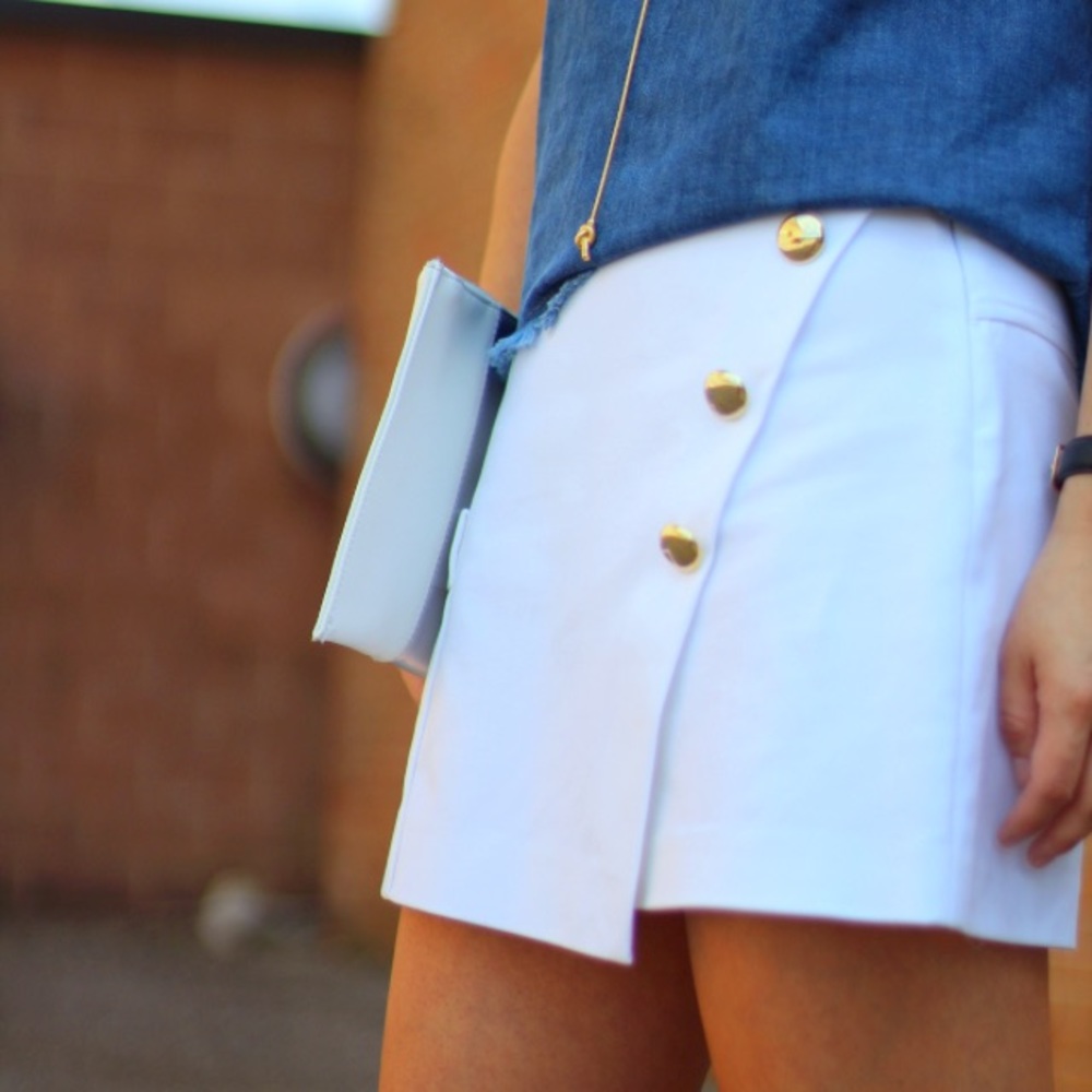 Zara Skort with Gold Button Detailing