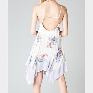 FP Faded Bloom Mini Dress Floral Asymmetrical