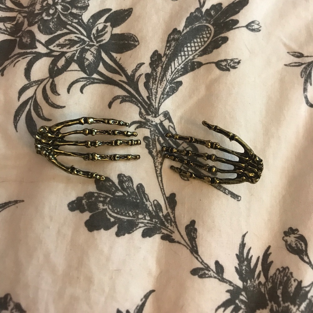 Skelton hands "Halloween all year" earrings