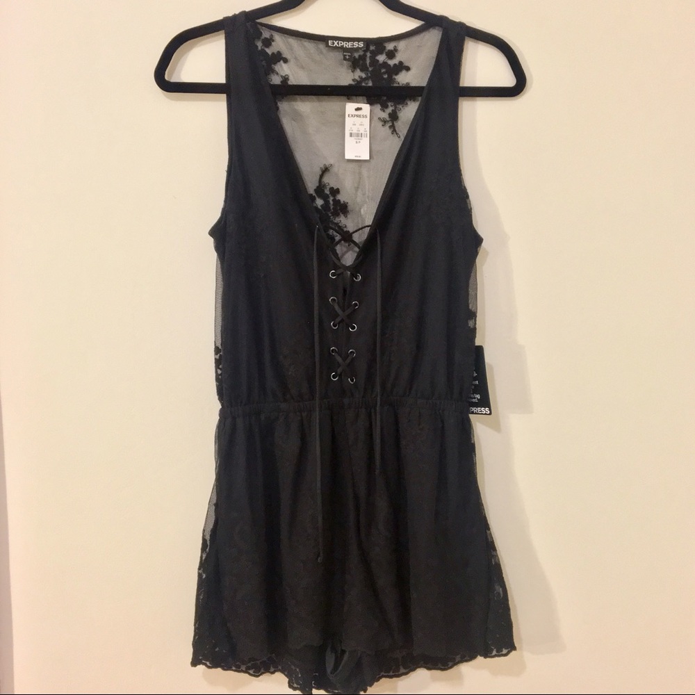 Black Lace Romper