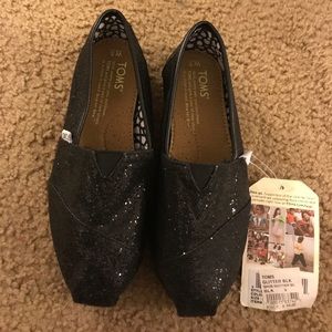 Toms glitter black shoes