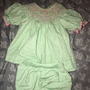 Zuccini smocked set 6m