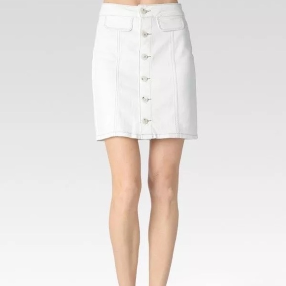 paige white denim skirt
