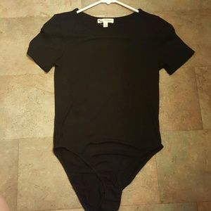 Black scoop neck bodysuit