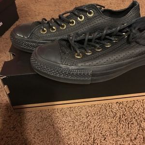 Converse black leather