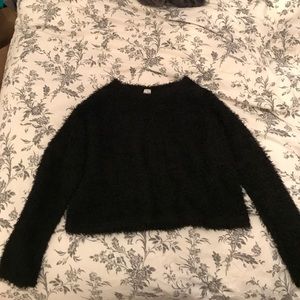 Black fuzzy long sleeve sweater!