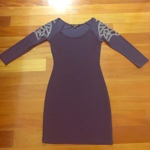 Embellished Blue Bodycon Dress