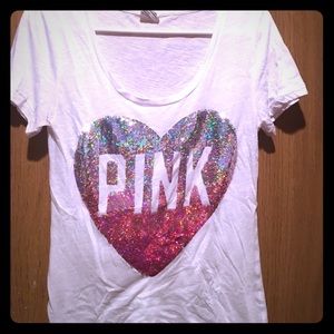 Victoria's Secret PINK sparkly heart t shirt