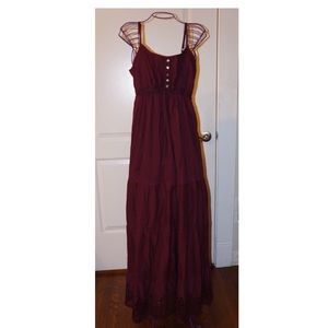 Burgundy Motherhood Maxi Dress
