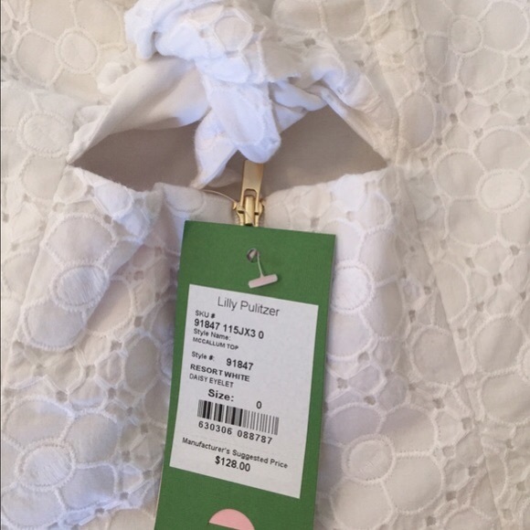 Lilly Pulitzer Daisy Eyelet Mccallum Top Size 0 - Picture 3 of 3