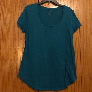 Teal scoop neck tee