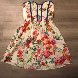 Strapless Floral Summer Dress 🌸🌸