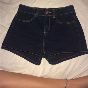 High Rise Dark Wash Shorts