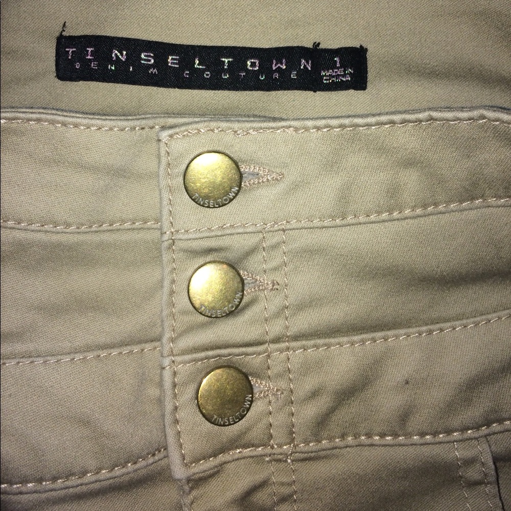 High Rise Tan Shorts - Picture 3 of 5
