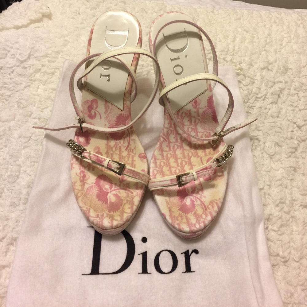 Christian Dior ankle strap Platform sandals