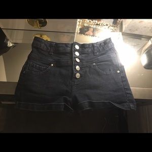 High waisted jean shorts