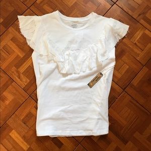 Hippie Laundry White Ruffle Sleeved Top