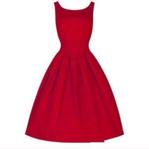Red Cotton A Line Dress from LilyandCo Size 6
