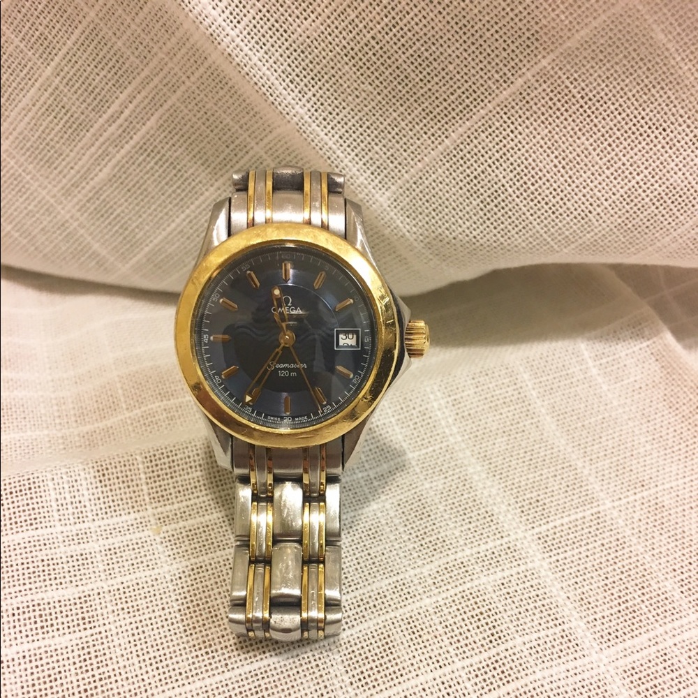 Omega Lady Seamaster 120 Blue Dial , 18K/steel