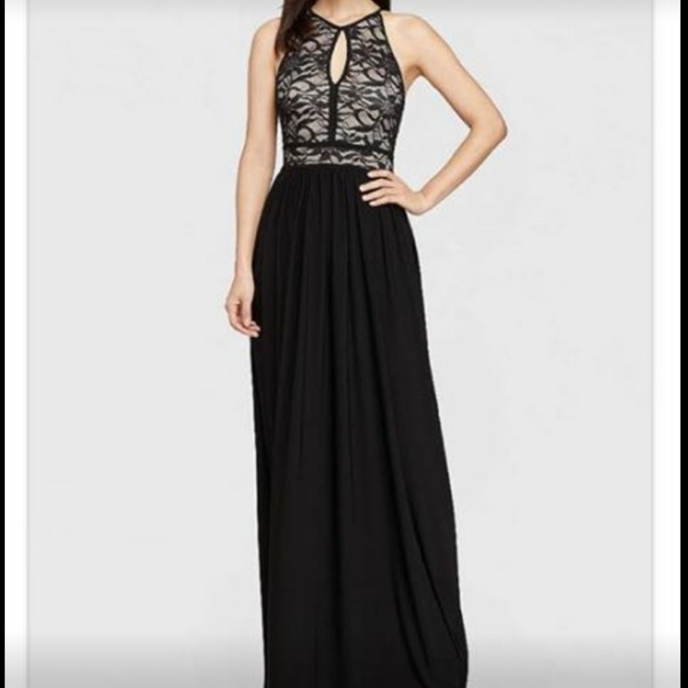 Lace Top Black Dress