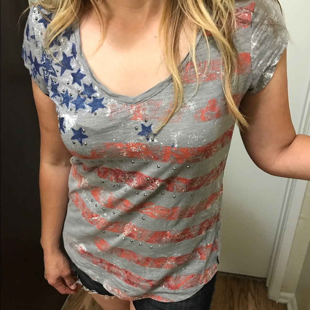 Rock & Republic Gray Flag T Shirt💕HOST PICK💕