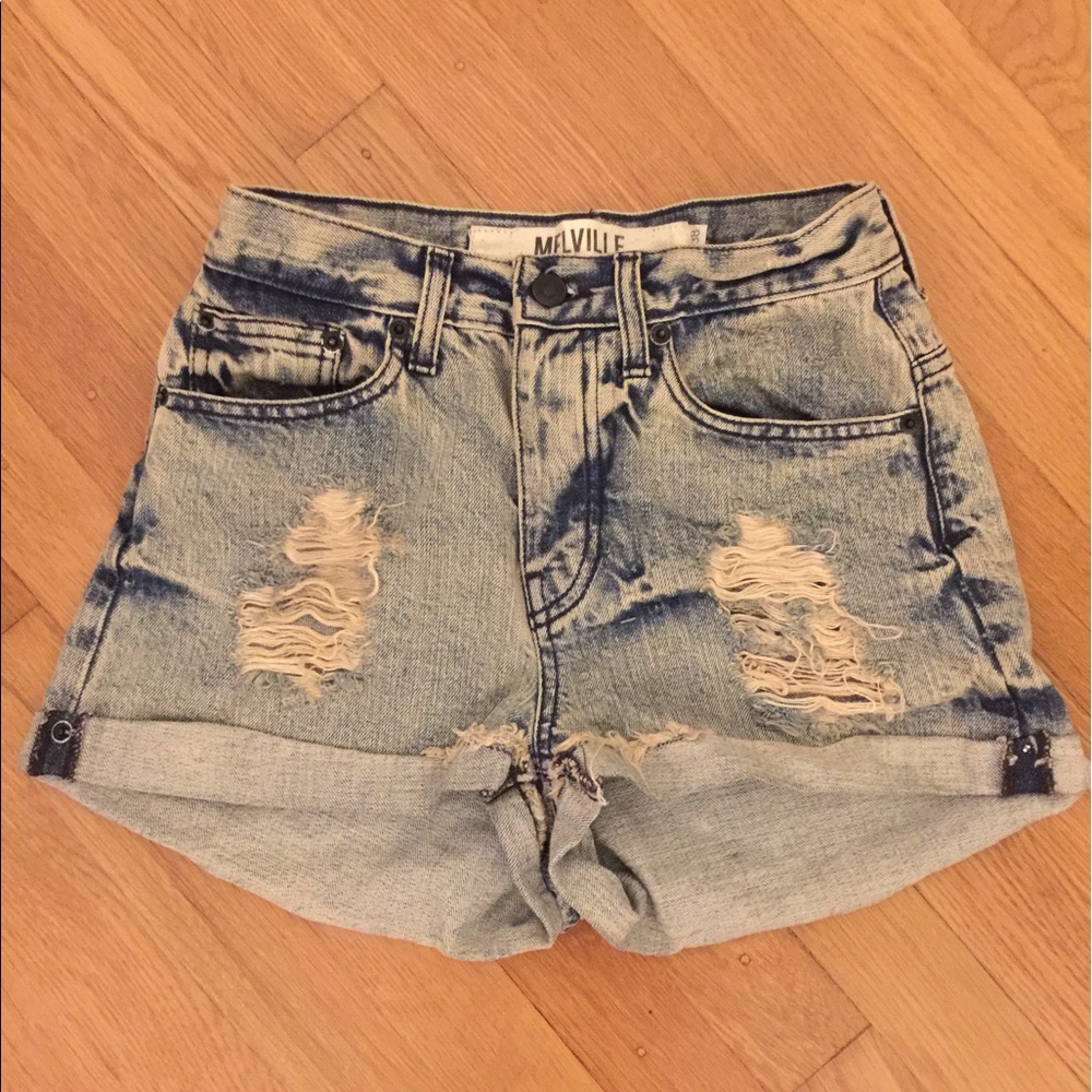 Distressed High Waisted Shorts