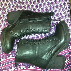 Heeled combat boots
