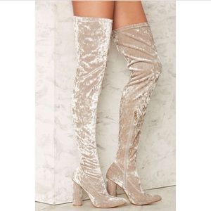 Nasty Gal Cape Robbin Crushed Velvet Thigh Highs