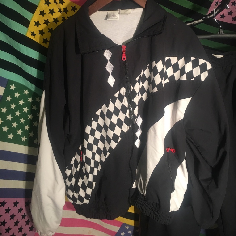 Le Coq Sportif 2 piece tracksuit Vintage black and white checkered