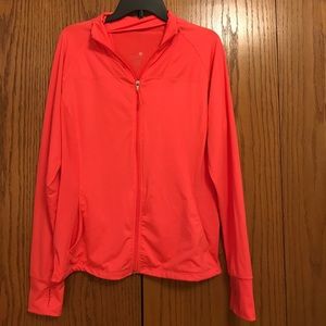 Neon orange active zip up jacket