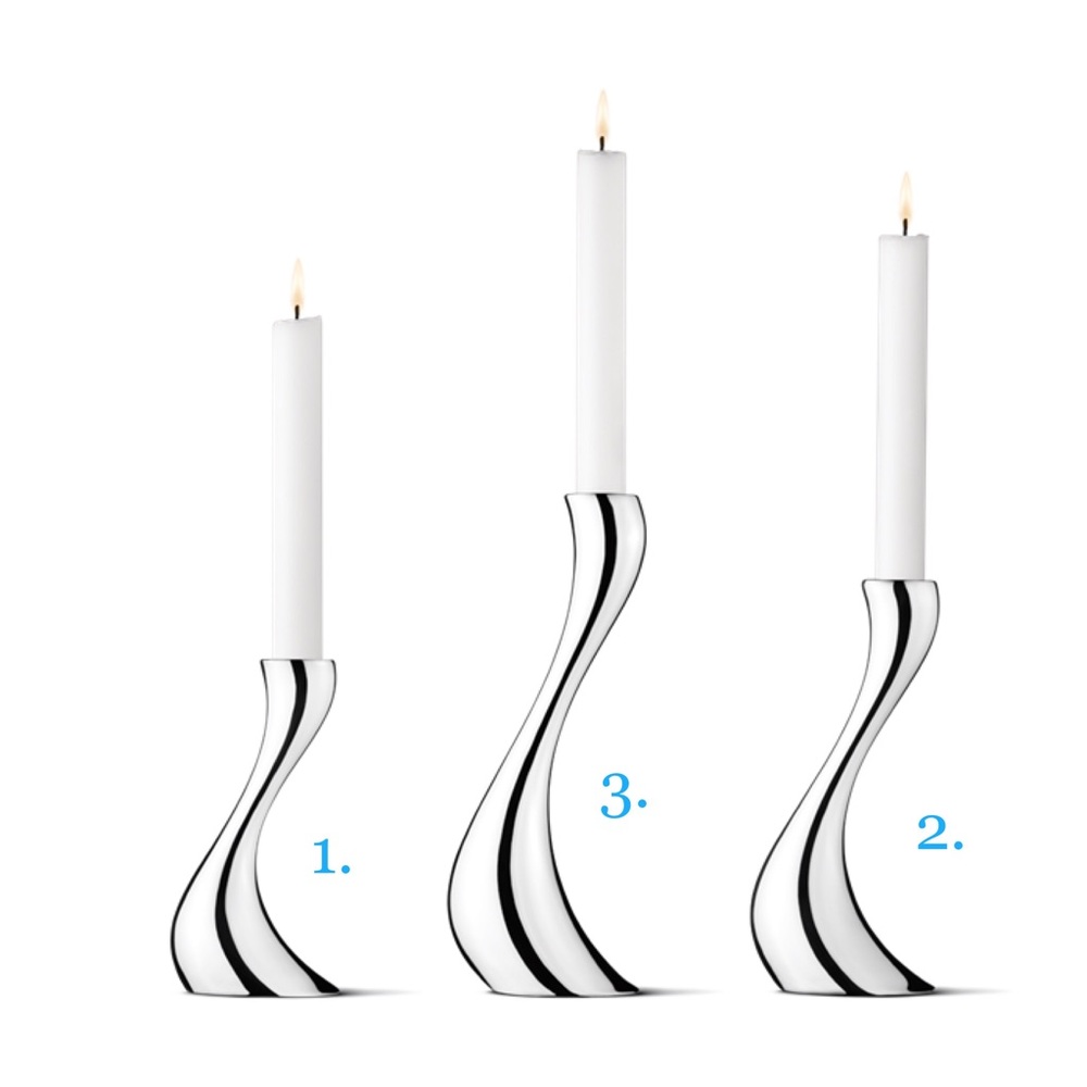 NWOT Georg Jensen Cobra Candleholders (Set of 3)
