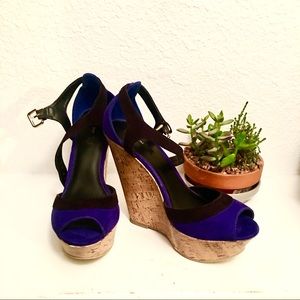 Suede wedges NWOT