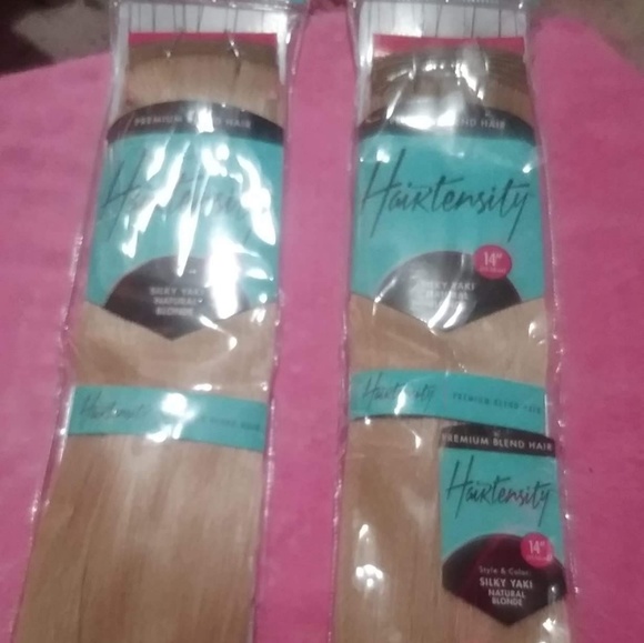 Blonde hair extensions