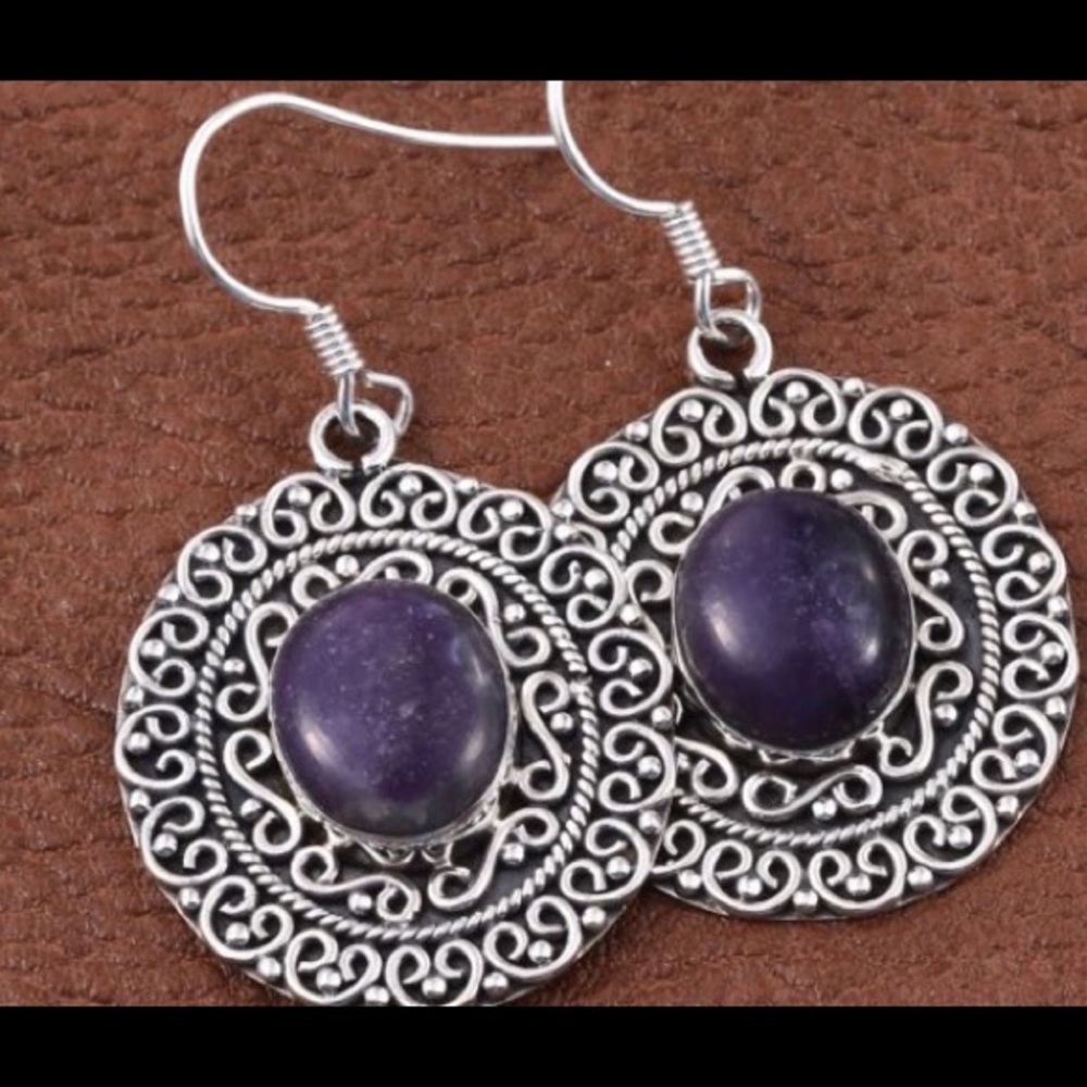 Utah Tiffany Stone, Sterling Silver Earrings