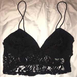 Black lace Bralette zips on side